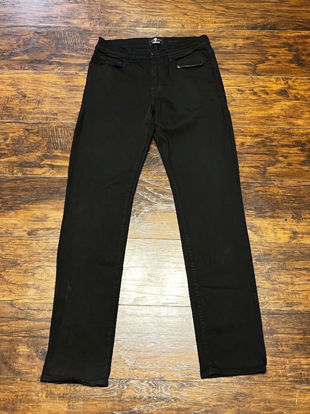 7 For All Mankind Luxe Sport Slimmy Men's 32 (Actual 30x33) Black Modal Stretch
